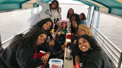 a group of people taking a selfie