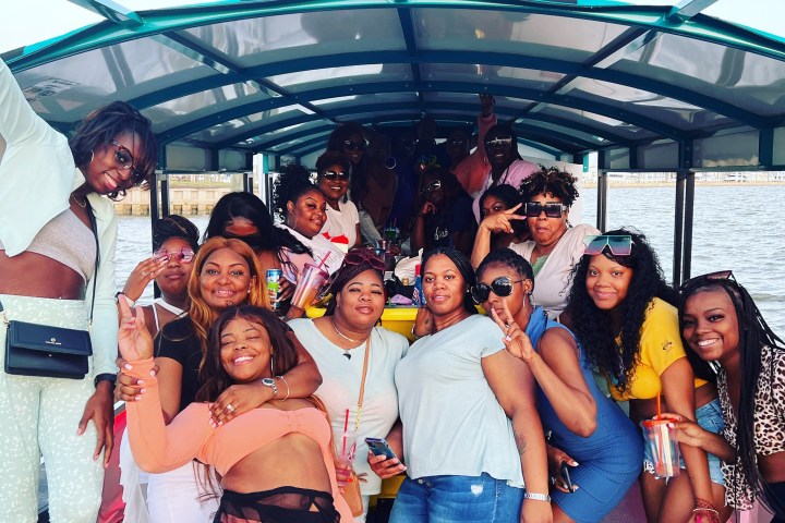 a group of people posing for a photo